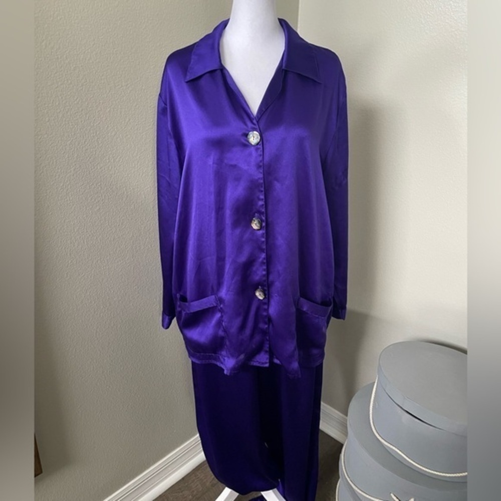 Vintage VS Victorias Secret gold label purple pijama set shirt and pants